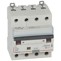 Выключатель автоматический дифференциальный DX3 6000 4п 20А С 300мА тип AС | код. 411206 |  Legrand 